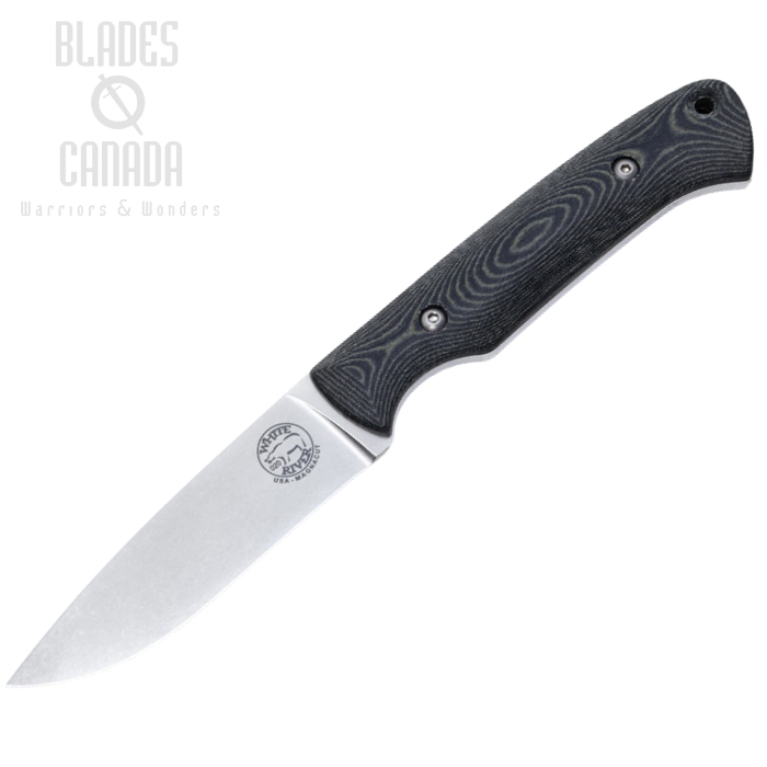 White River Hunter Fixed Blade Knife, MagnaCut, Micarta Black/O.D. Linen, Kydex Sheath